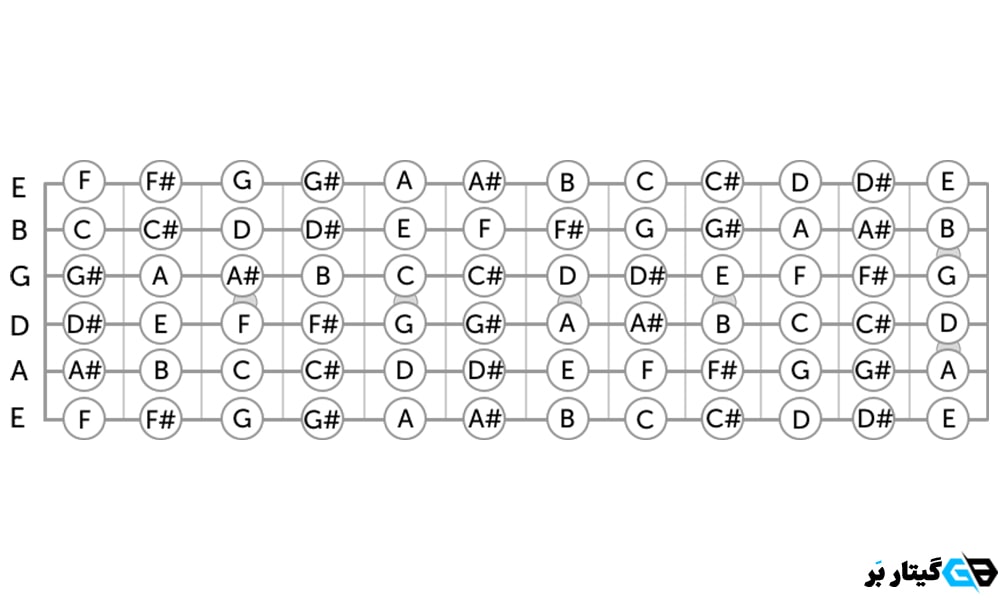 نحوه اجرای نت در گیتار